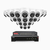 H800 - 4K 32 Channel 24 Cameras PoE Security System, Human & Vehicle Detection, Color & IR Night Vision, Built-in Mic, RTSP Supported, 16-Port PoE Switch Included